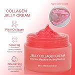 Collagen Jelly Cream - Contains Niacinamide & Freeze Dried Hydrolyzed Collagen -Elasticity & Hydration - Reduce Fine Lines & Dullness - Korean Glass-Shiny Skin Suitable for All Skin Types (3.38 Fl.Oz)