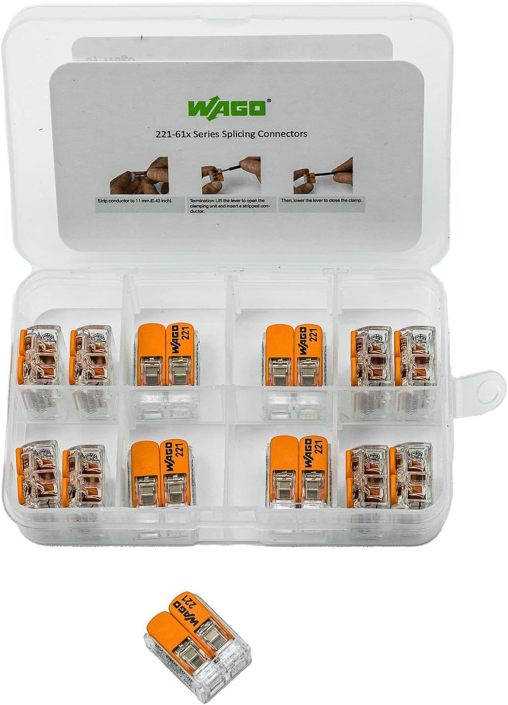 Wago 12Pack 221 Series Wiring Connectors 221612 with Convenient
