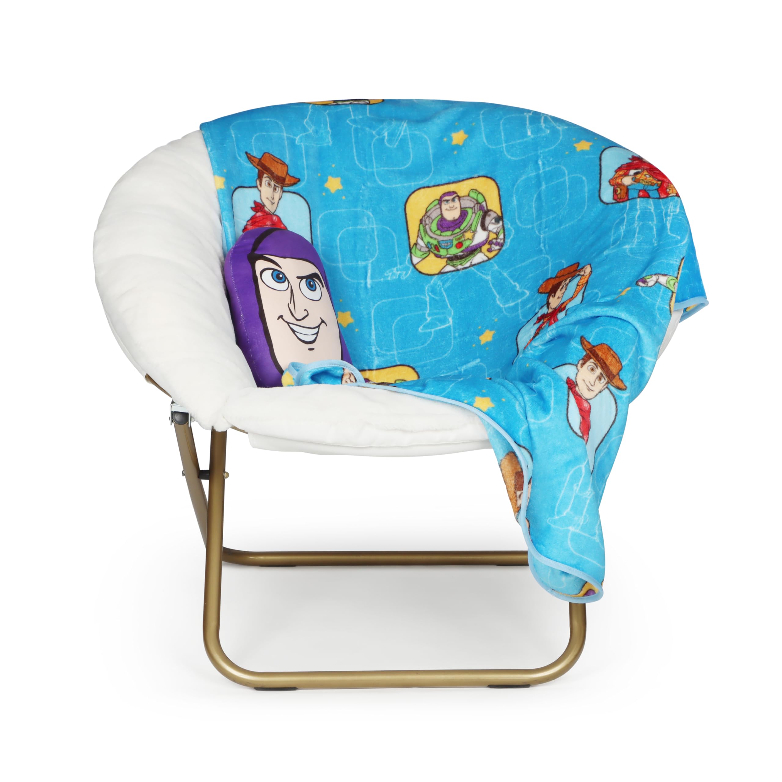 Jay Franco Kids Disney Buzz Lightyear Shaped Decorative Pillow Set – 30 cm Pillow & 100 x 130 cm Cosy Throw Blanket, Ultra-Soft Nap Set for Travel & Bedroom, Official Licensed Toy Story, Purple