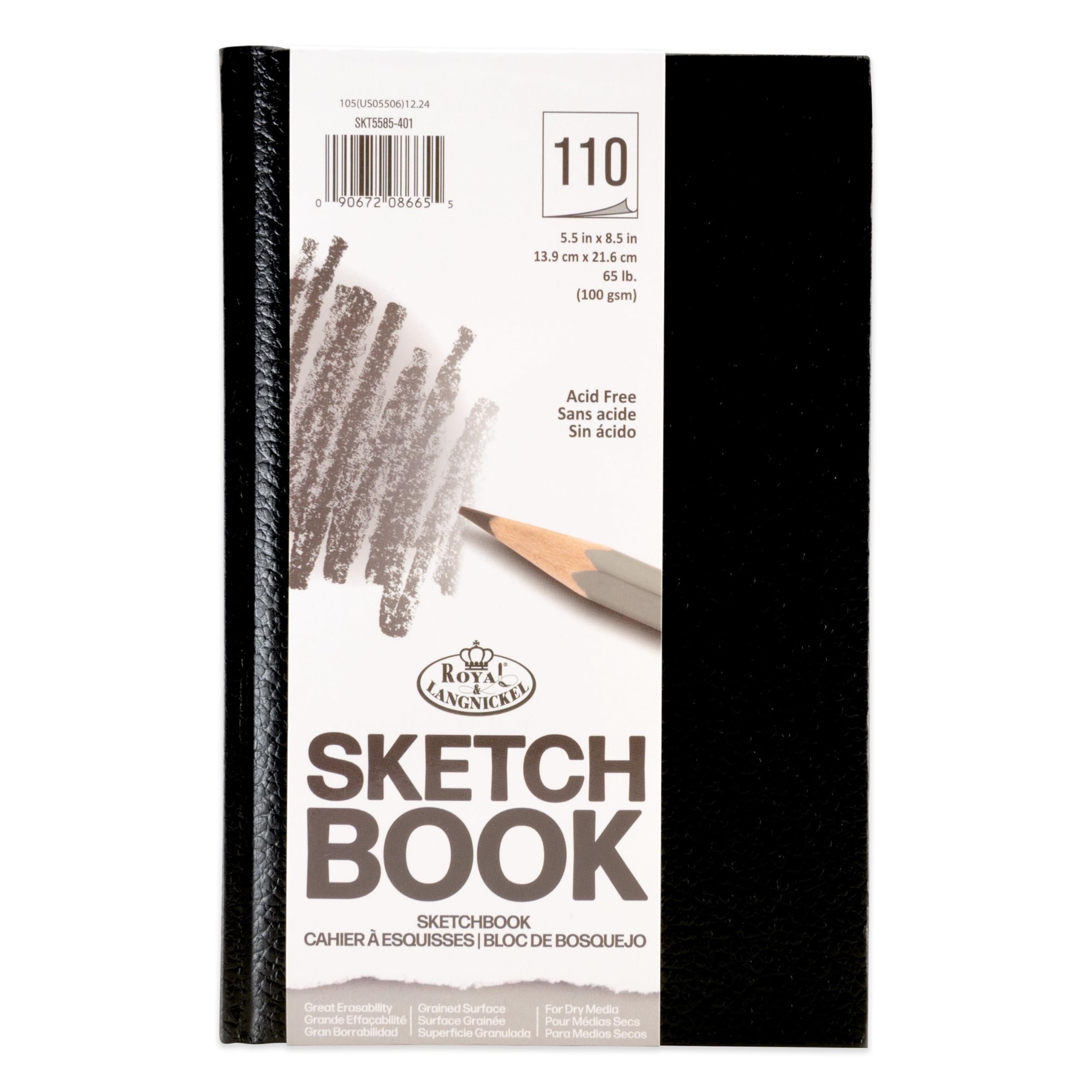 Royal & Langnickel 5.5 x 8.5 inch HARDBOUND Sketchbook, White