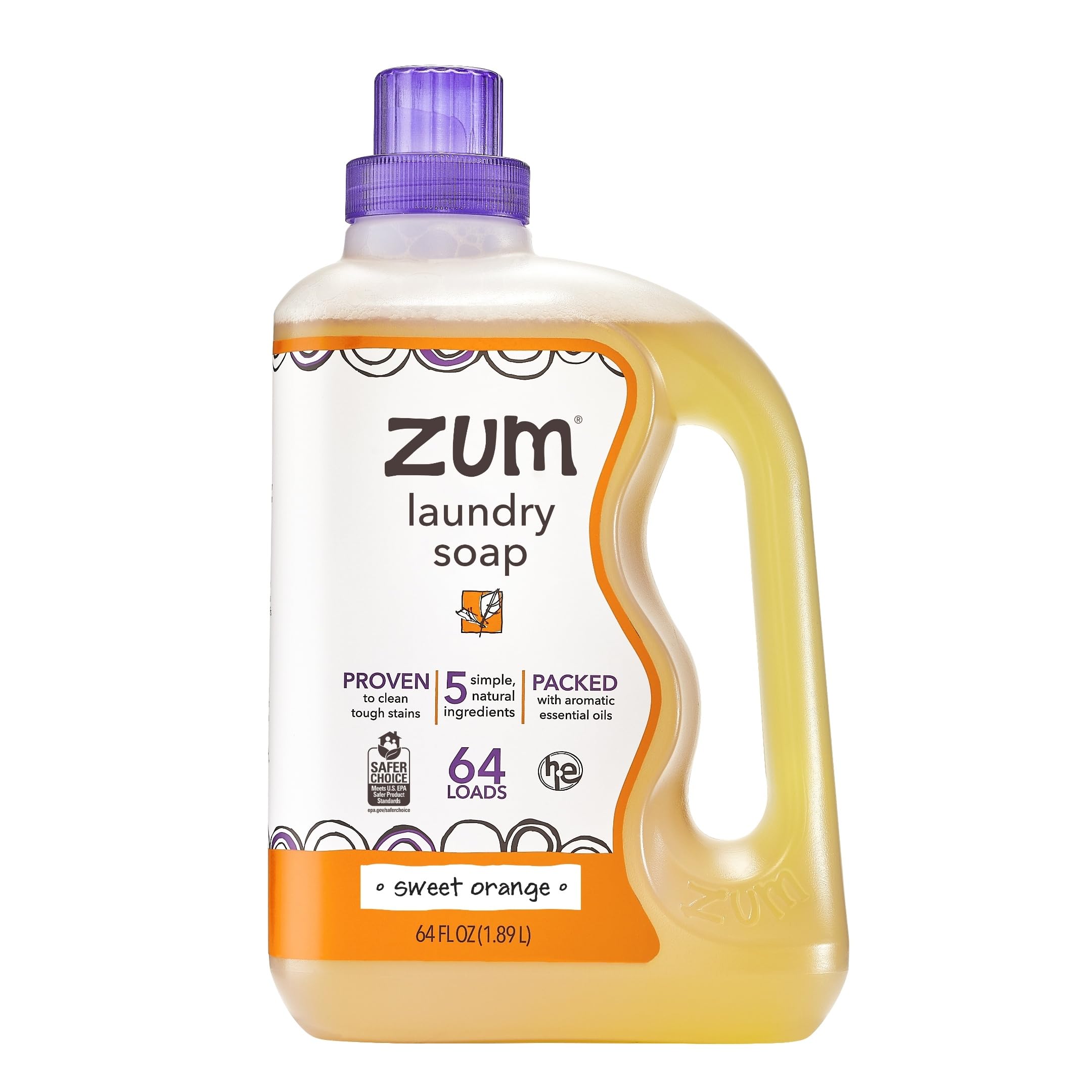 Zum laundry soap 64 oz orange liquide grand format - 8