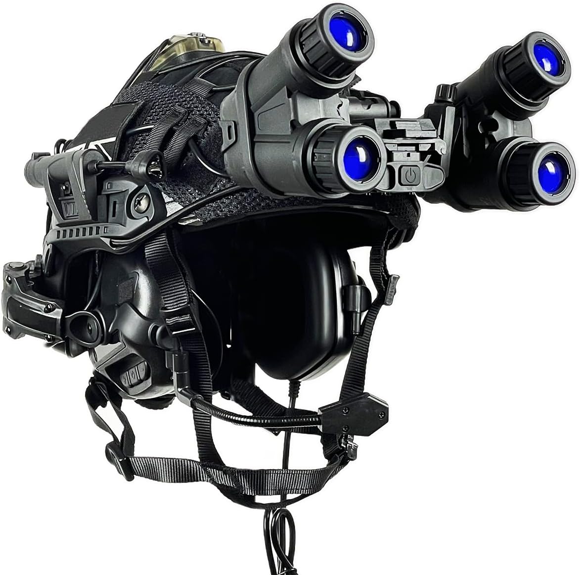 Airsoft Helmet Set Adjustable Tactical Helmet with Noise Canceling Headset Light NVG Model and Metal Bracket Lightweight Outdoor Paintball Hunting Gear