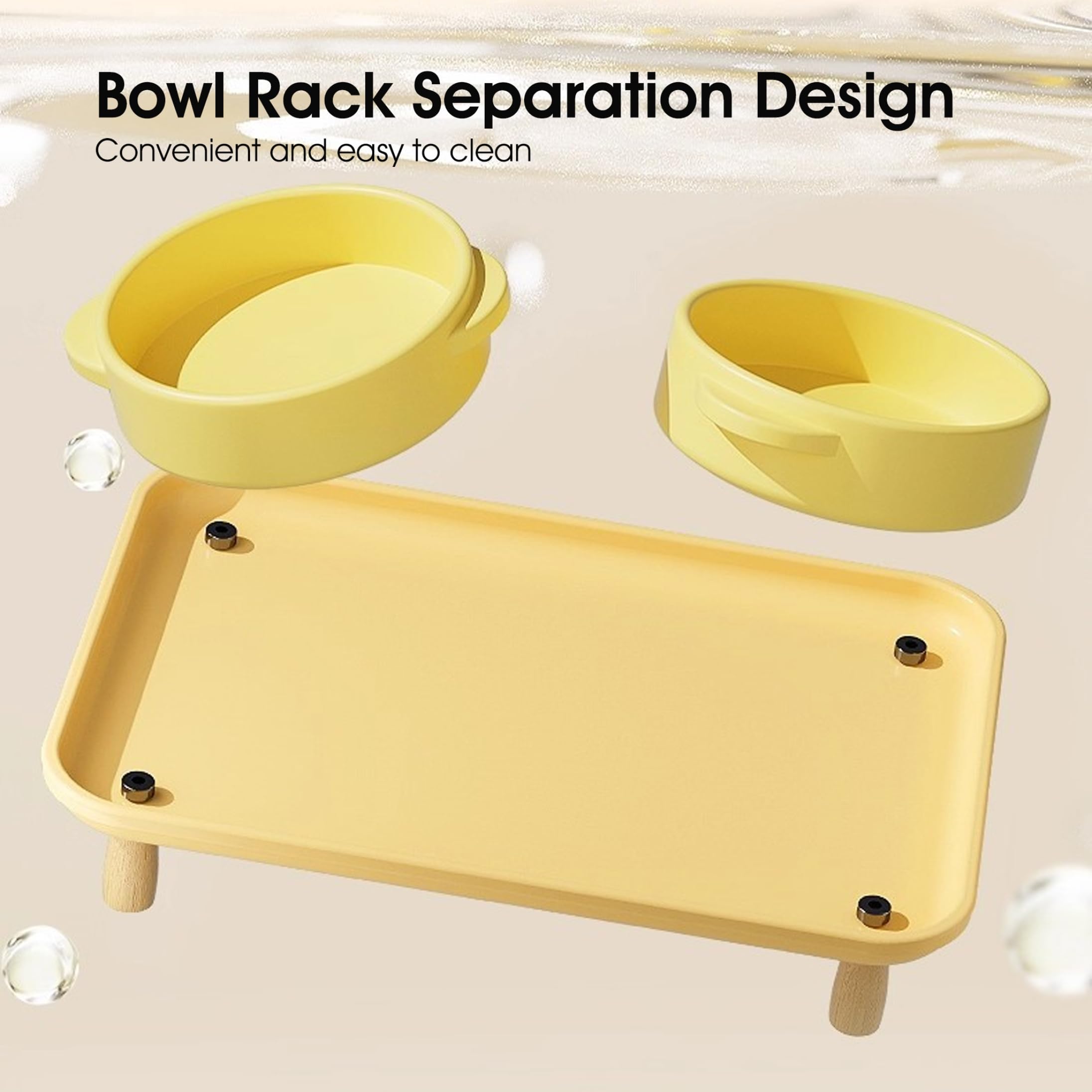 Soporte para Cuenco para Gatos, 2 Cuencos, Cuencos de Agua y Comida de cerámica para Gatos.