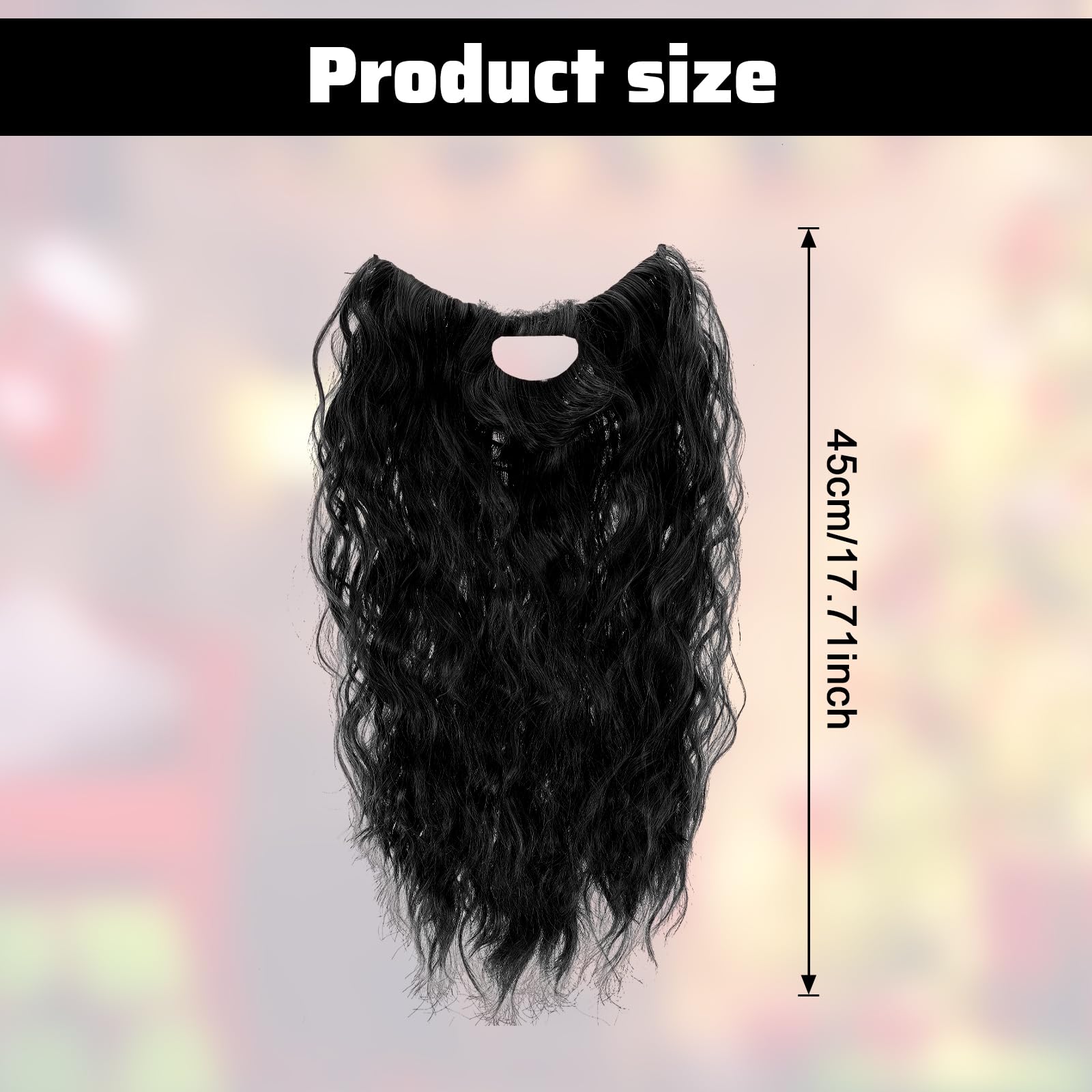 Barba finta, baffi artificiali per costume da Babbo Natale, barba lunga con baffi e baffi da Babbo Natale per Halloween, mascherata, Natale