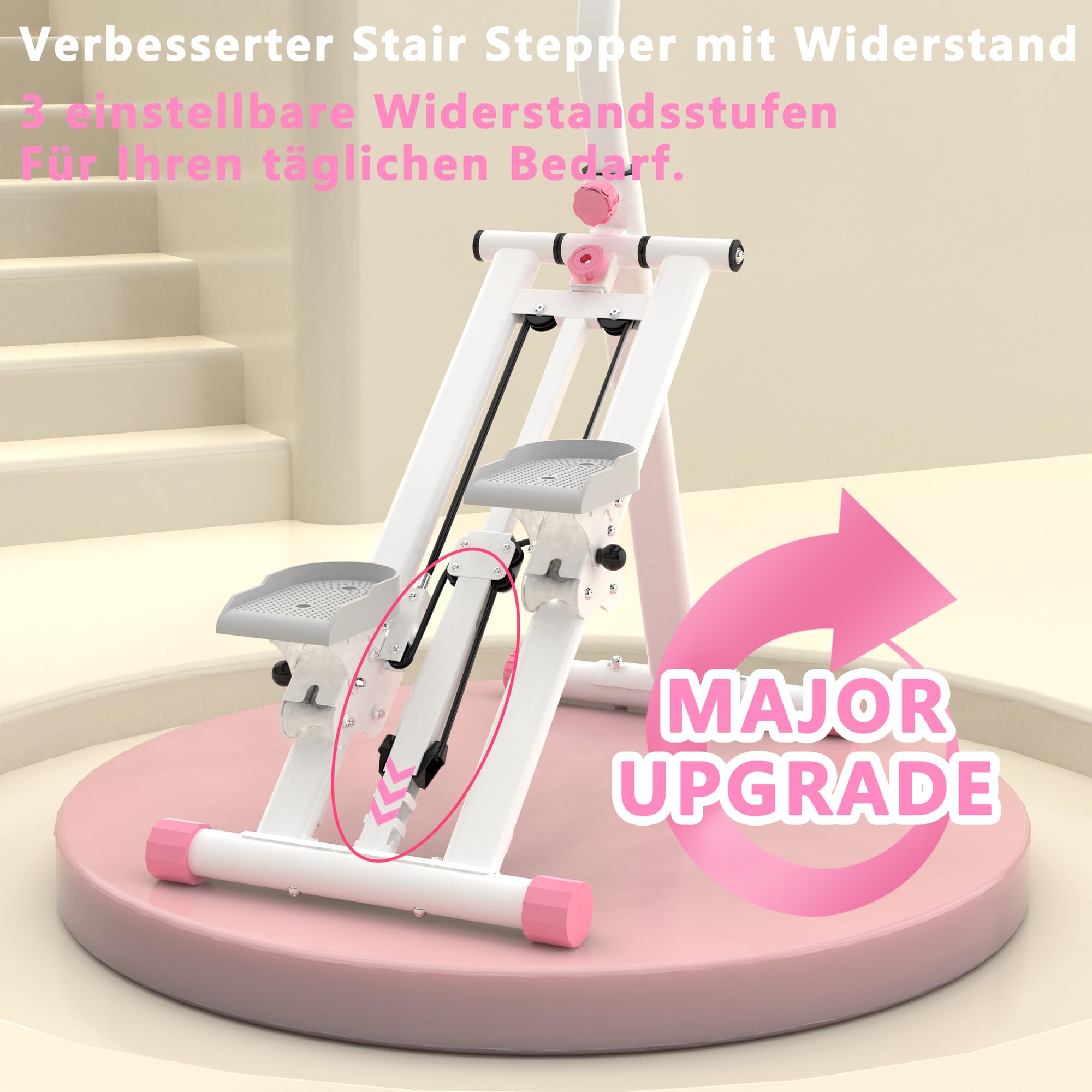 Stair Stepper con resistenza regolabile per la casa – Dispositivo di aggiornamento con tracciamento LCD e design salvaspazio, ideale per casa, palestra, appartamento e ufficio