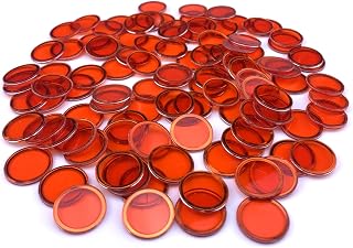 Magnetic Bingo Set -100 PCS Red Metal Ringed Chips/Plastic Poker Tokens/Markers/Math Counting/Science Exploration/STEM Kit/Family Game Nights