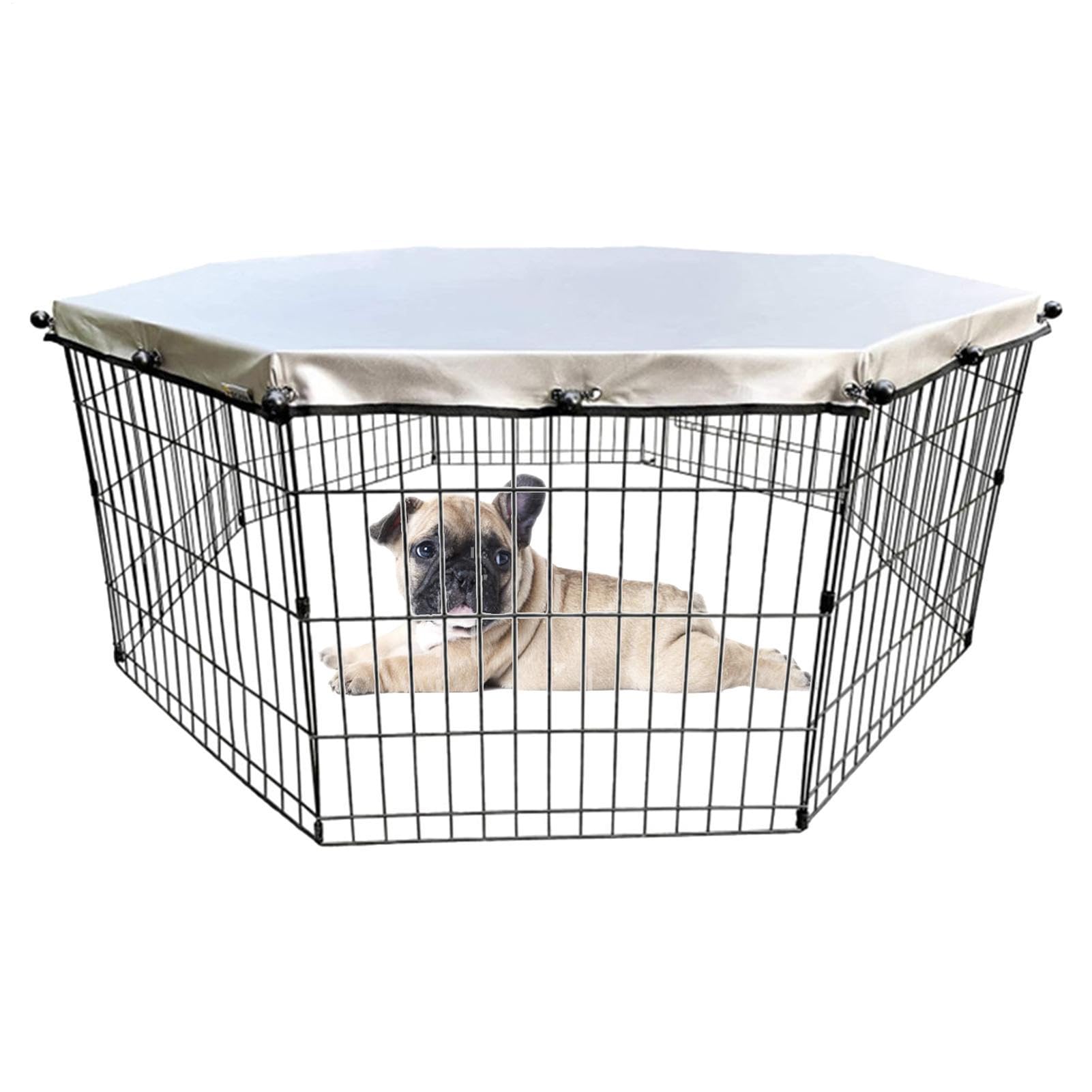 Cubierta de Malla para corralito para Perros, Jaula de Correr con Cierre Seguro, Cubierta Plegable para protección Solar, Cubierta de Corral para Cachorros, Adecuada para Seguridad al Aire