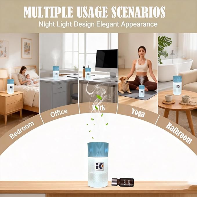 Difusor de Aceites Esenciales, 35 Millones de Iones Negativos, Luz Nocturna, Apagado Automático, 250ml miniatura 4
