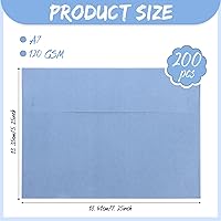 Vista 2 de Ctosree 200 sobres de invitación color azul polvoriento, con sello autoadhesivo de 120 GSM, sobres de invitación de color azul pesado para tarjetas