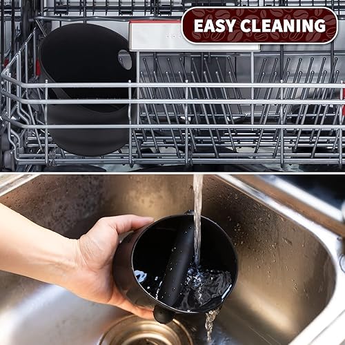 Miniatura 4 de HOMEE Espresso Knock Box Contenedor de café molido con barra extraíble, cubo de basura de espresso con base antideslizante, accesorios de espresso