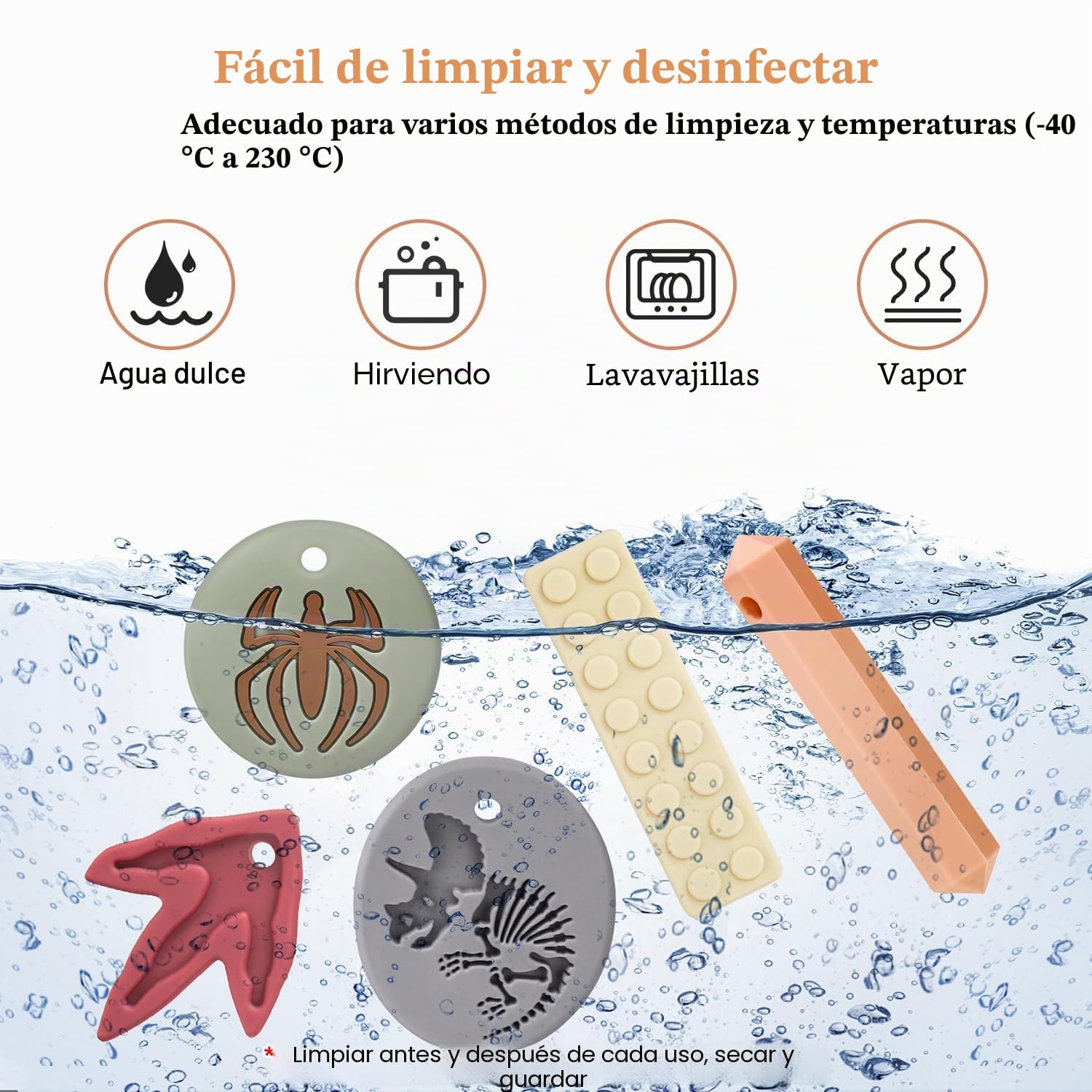 CLDY Collar sensorial masticable para autismo y TDAH, paquete de 5 juguetes masticables de silicona de gradoalimenticio para nifios, mordedor motor oral sin BPA paranifios y nifias