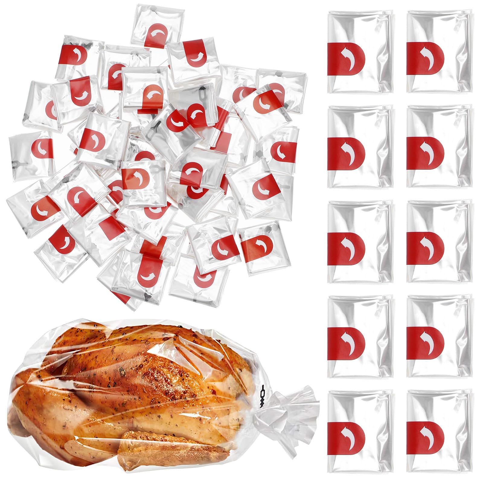 Holibanna 50 Bolsas para Horno de Pavo para Asar Cocinar para Hornear Bolsas para Asar Horno Microondas Bolsa para Cocinar para Carne Pollo Pescado Verduras