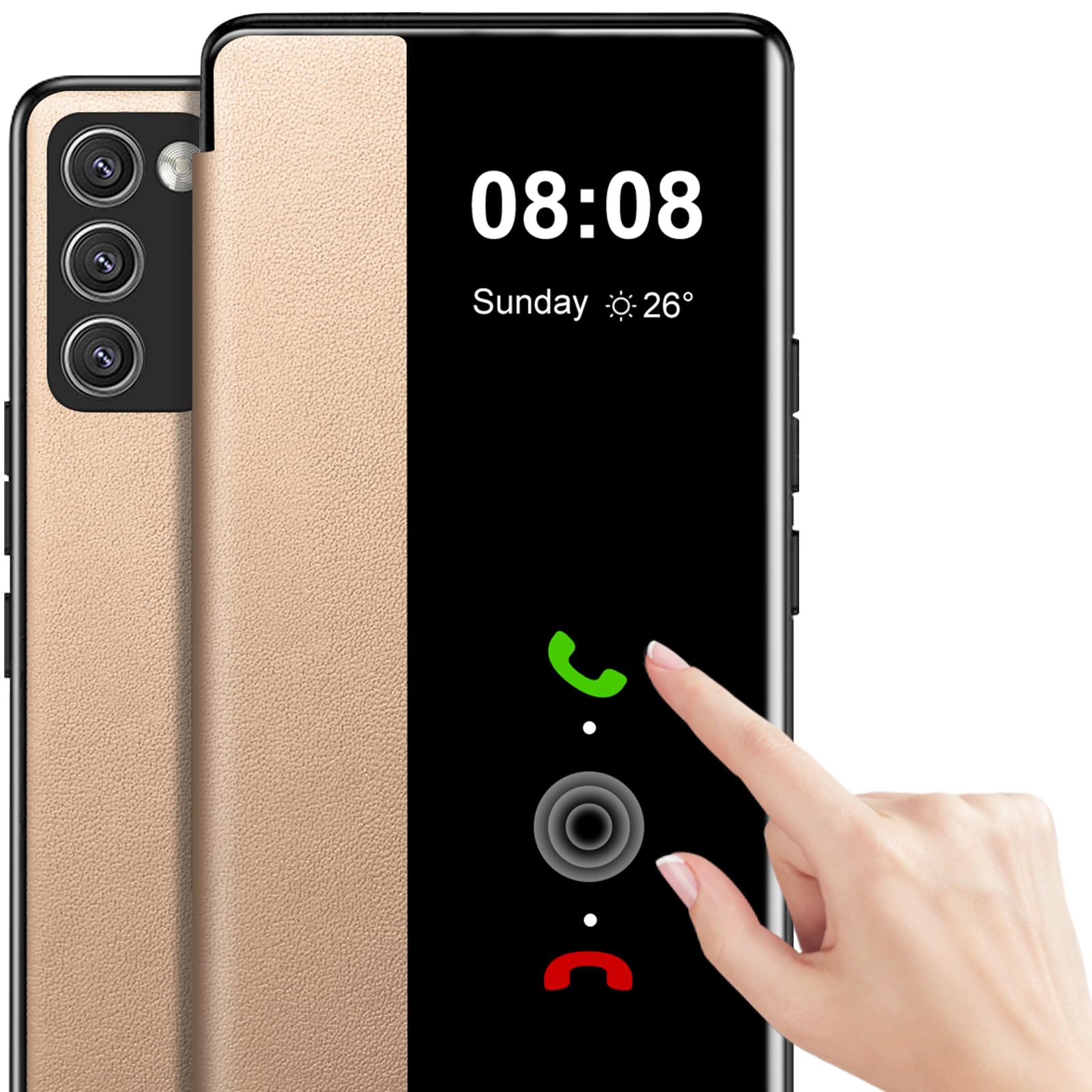 Étui Samsung S20 FE contre les rayures d'écran avec folio doré - 8