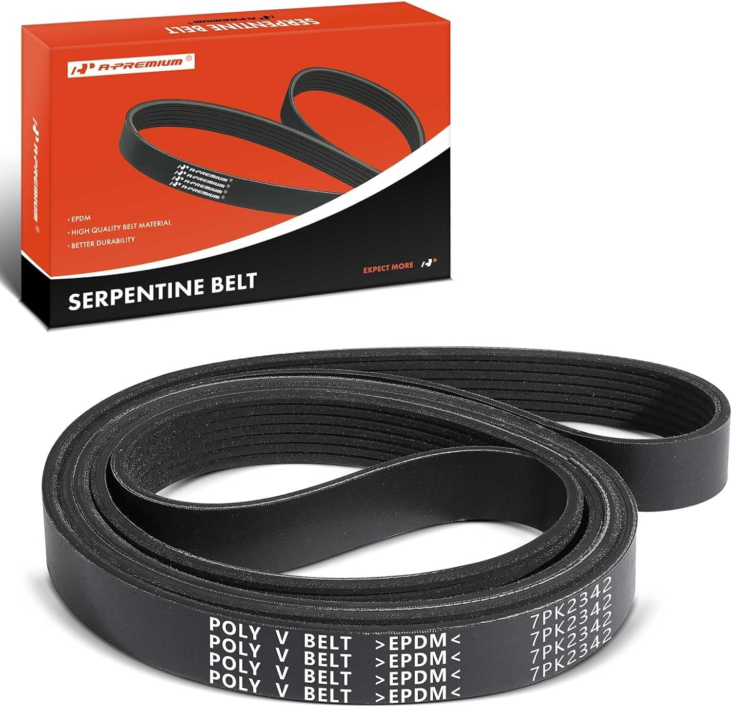 A-Premium Serpentine Belt 92.22 In For Jaguar XJR 1998-2003, XK8 XKR 2000-2002, Vanden Plas 2000-2002 & Land Rover Discovery 1999-2004 & Mercedes-Benz CL600 2001-2002
