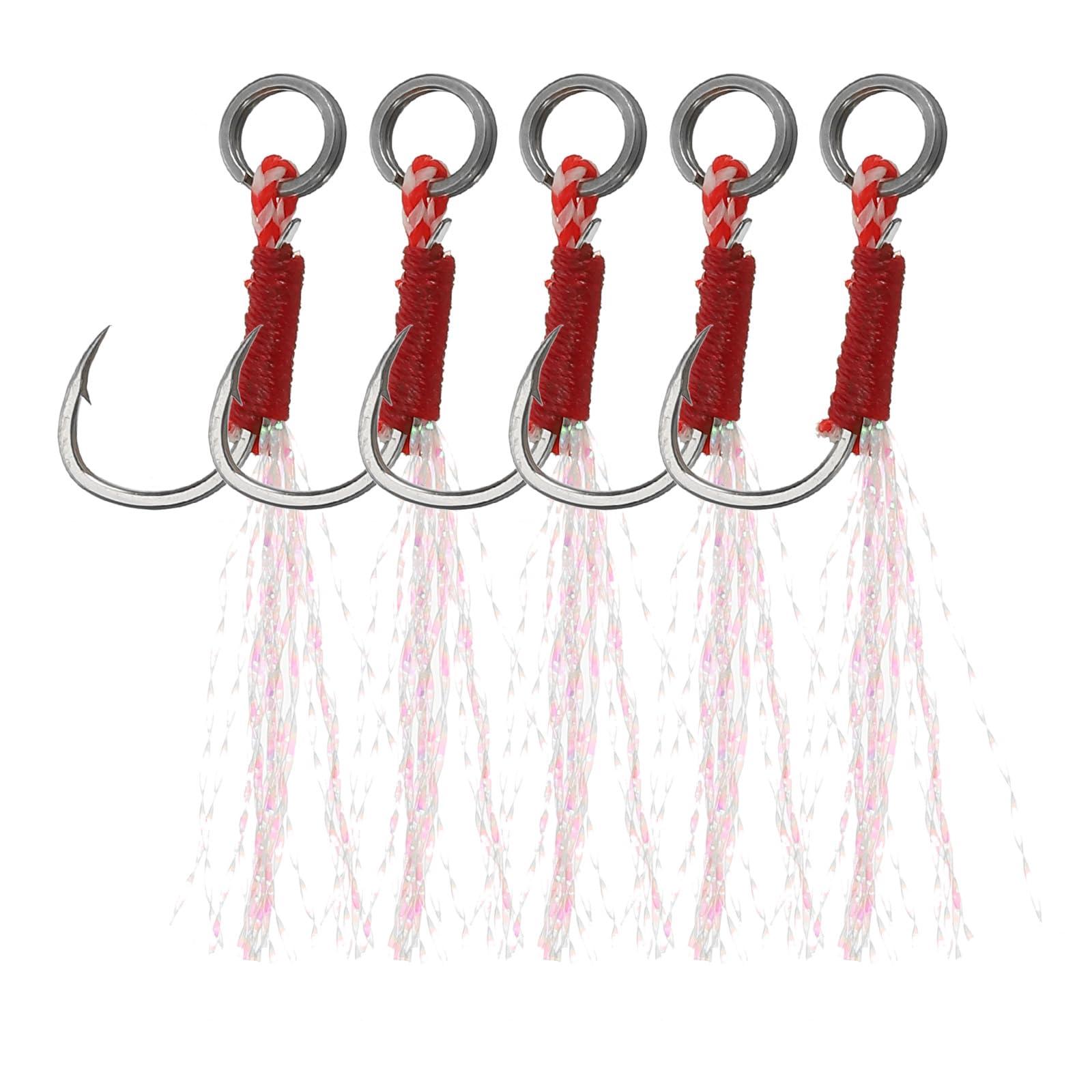 PATIKIL Fishing Assist Hooks Kit, Glow Jigging Hook Slow Fast Fall Jigs Fishing Hook for Vertical Jigging Lure
