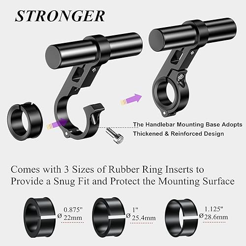 Miniatura 4 de BRCOVAN Extensiones extensoras de manillar de aleación de aluminio con barra transversal de 4 pulgadas de largo, se adapta a manillares de 0.875
