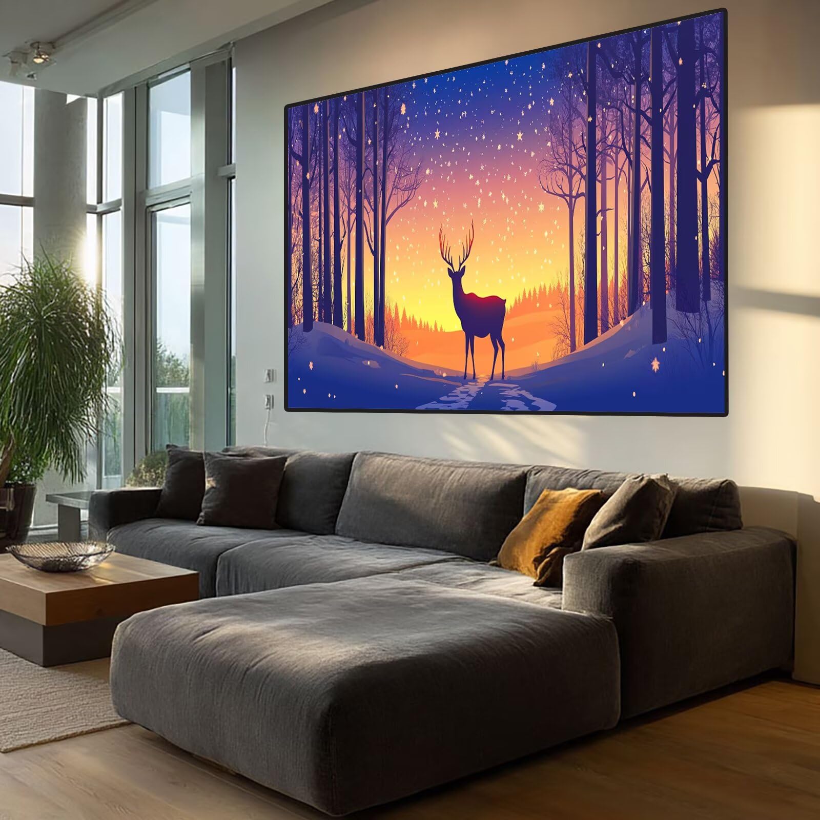 Deer Diamond Art Winter Diamond Painting Arts and Crafts dla dorosłych, zestawy do malowania diamentami 5D, dorosłych, Crysta, haft krzyżykowy, zestaw do haftowania dla początkujących, dekoracja