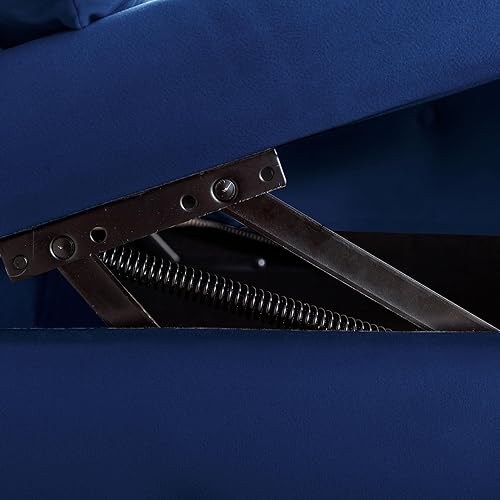 Miniatura 120 de Polibi Tumbona pequeña de 58 pulgadas con cabeza de clavos, moderna tumbona de terciopelo copetuda para sala de estar u oficina, sofá de descanso /