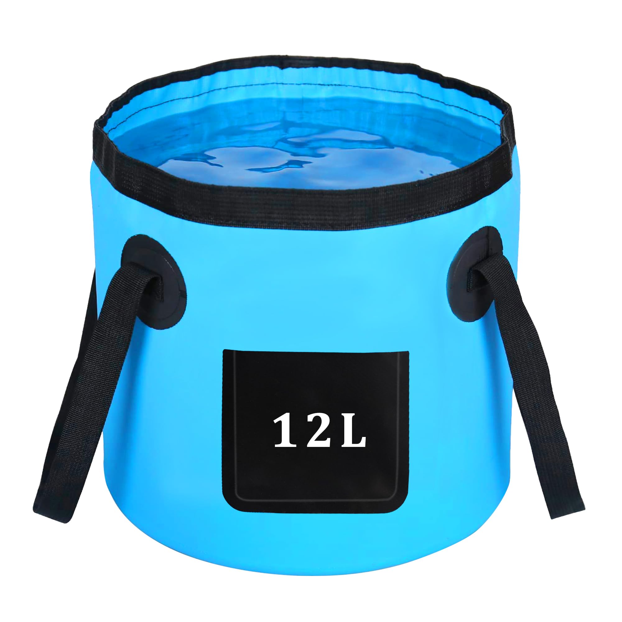 Warpest Blue 12L Collapsible Bucket Plumbers Plumbing Tools Bag, Flexi Plumb Tub Handy Folding Bucket Water Container Foldable Buckets With Handles For Camping Shower Washing Up Bowl Garden Bin Trug