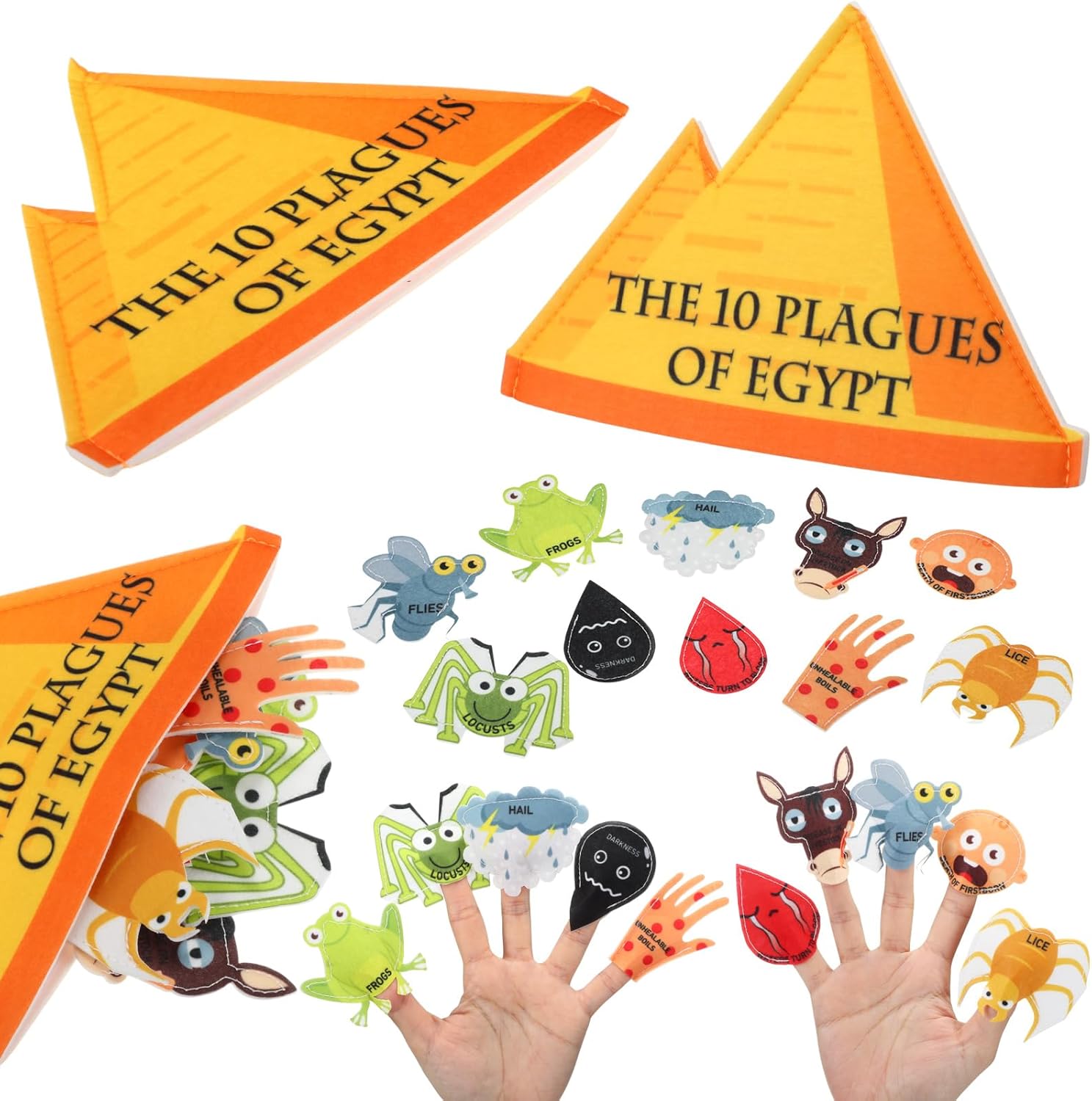 1 Set Passover 10 Plagues Finger Puppets Felt Plagues Finger Puppets Toys Passover Seder Jewish Holiday Learning Storytelling Classroom Home Game Activity Party Decor