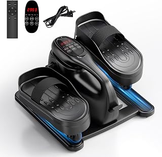 MOMODA Under Desk Elliptical Machine, 2 in 1 Electric Seated Pedal Exerciser with 12 Adjustable for Senior & Home & Office, Forward & Reverse