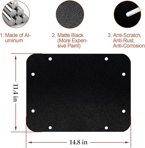 Miniatura 3 de Buling Placa de Relleno del Portador de Neumático de Repuesto de Aluminio Wrangler, Tapón del Portón Trasero, Cubierta de Placa de Ventilación