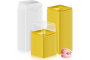 100 Pack of 3" Plastic Square Chocoflan Containers with Lids