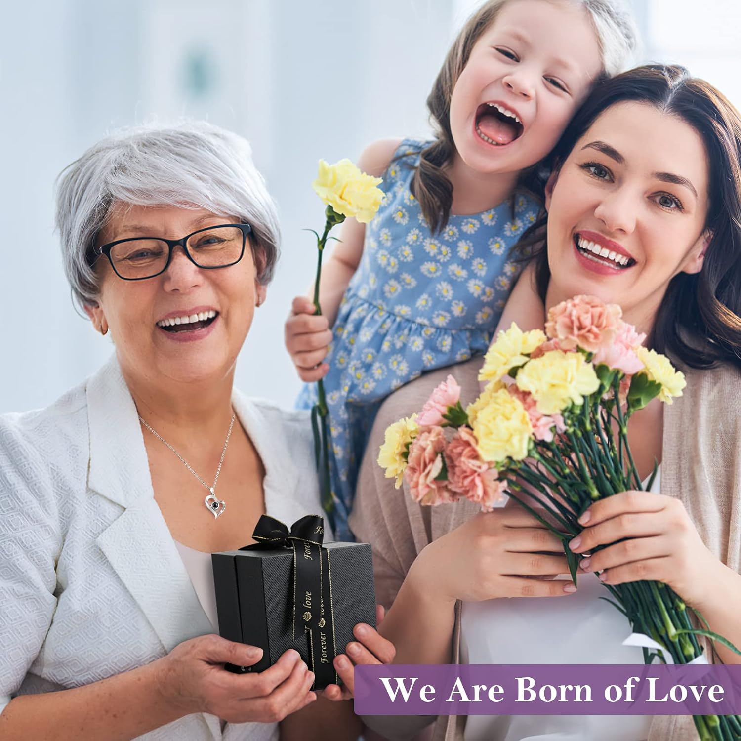 Emibele Preserved Rose Gifts for Women, Eternal Flower Rose Box with Heart Necklace, Romantic I Love You Gifts for Her Women Wife Mom Grandma on Valentines Mothers Day Birthday Anniversary - Image 6