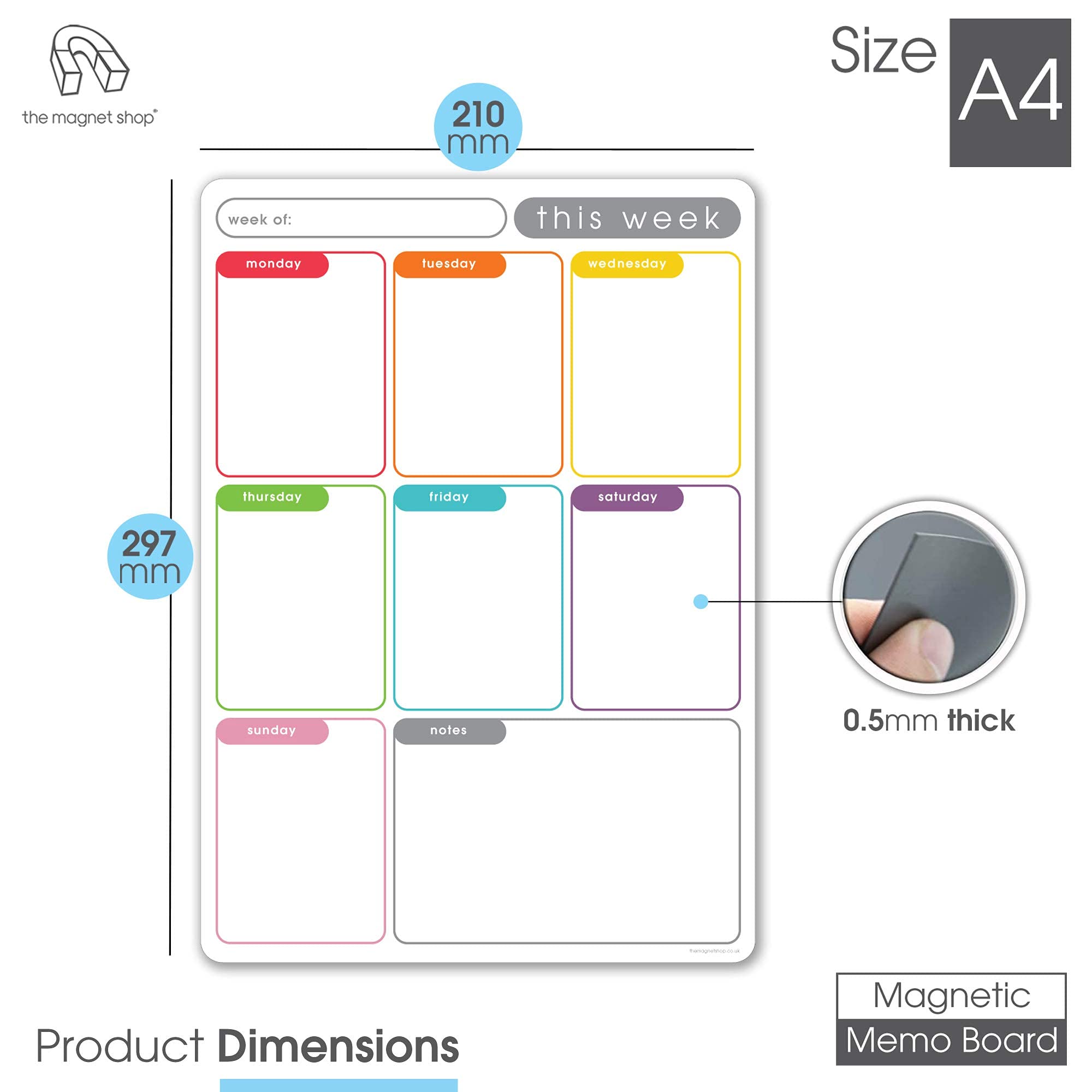 Buy tms a4 magnetic weekly planner dry wipe fridge calendar whiteboard