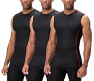 3 Pack Men&apos;s Athletic Compression Shirts Sleeveless