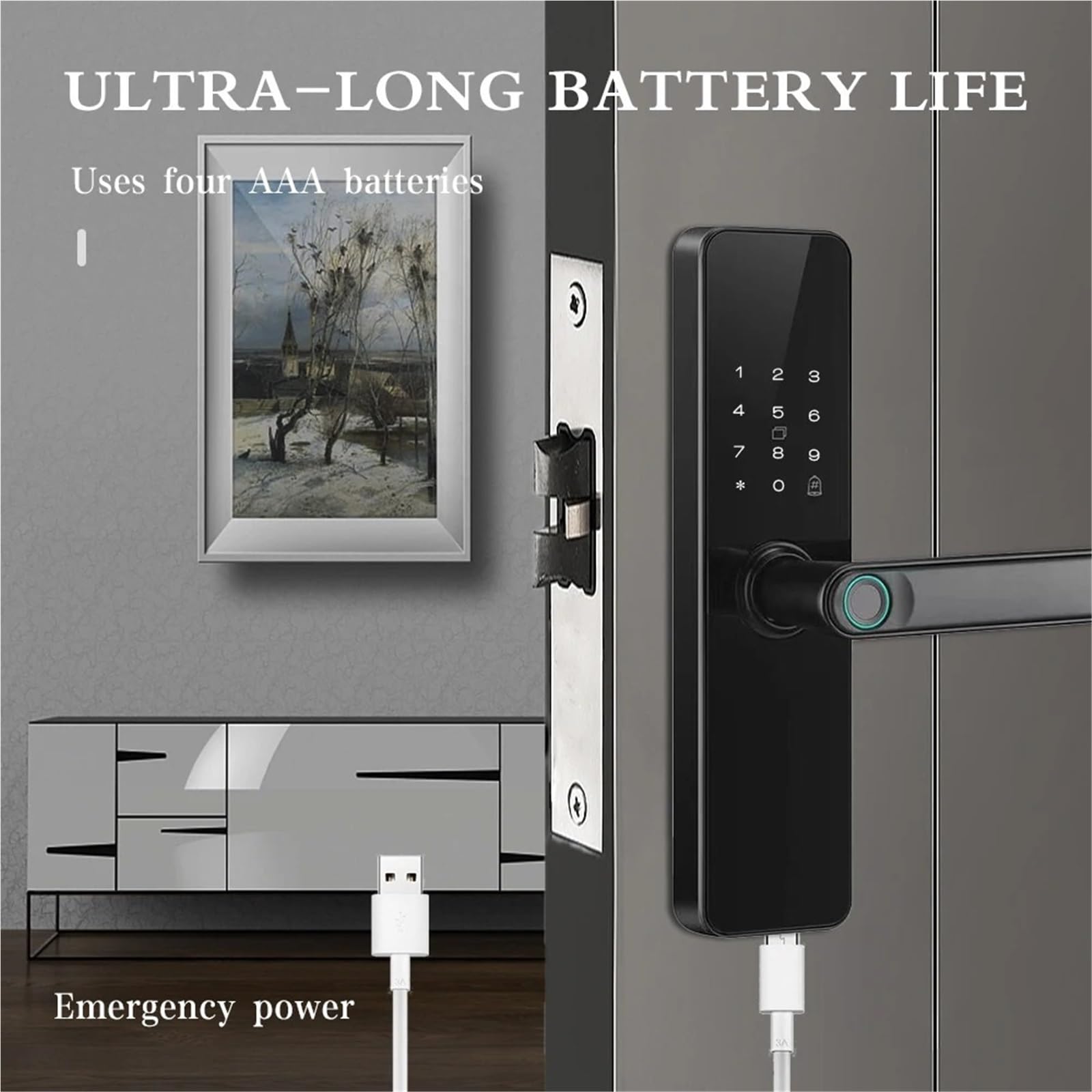 Smart Lock, Inteligentny zamek do drzwi Inteligentny zamek Biometryczny odcisk palca Inteligentne hasło dostępu bezkluczykowego Karta IC Smartlife(22x190 5050)