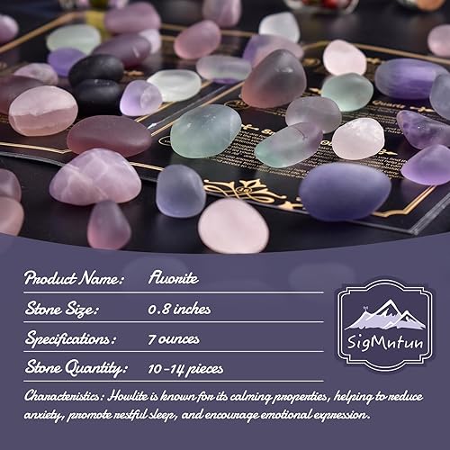 Vista 157 de Juego de piedras pulidas para chakras de 0.6 pulgadas, 7 piezas de piedras pulidas naturales y cristales a granel para curación, reiki, meditación