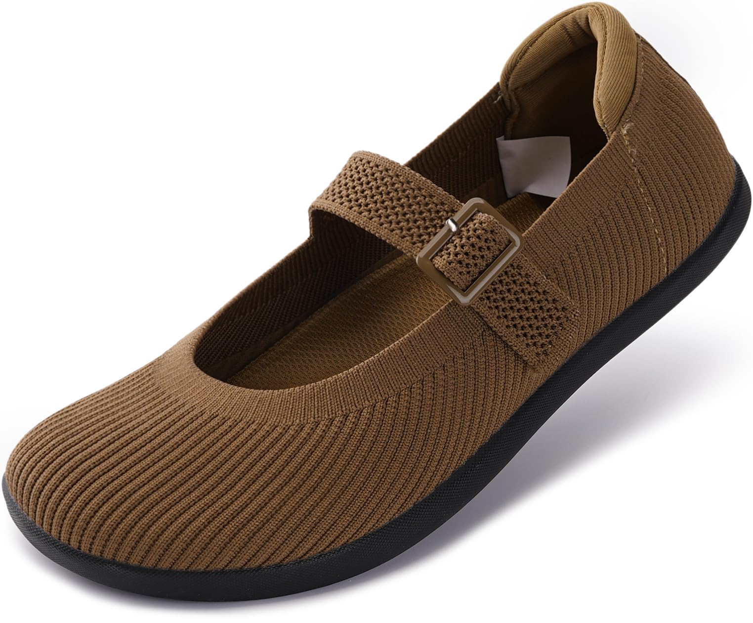 WHITIN Womens Wide Toe Box Barefoot Mary Jane Flats + Zero Drop