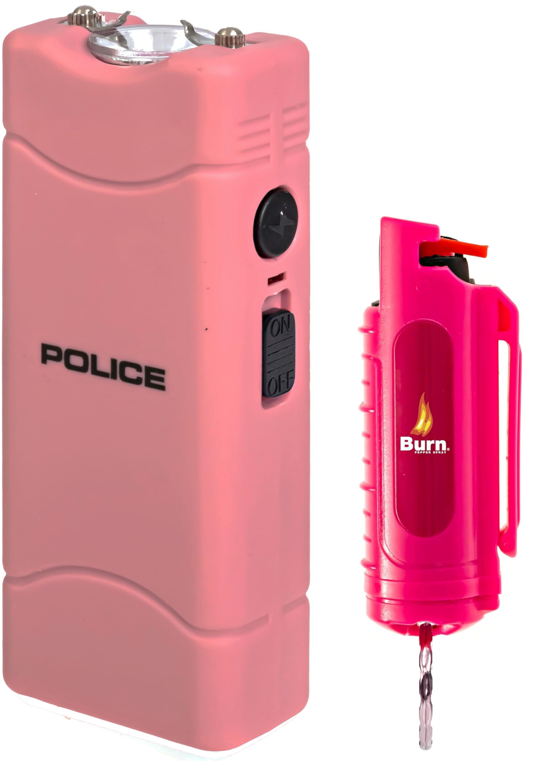 Police Stun Gun Burn Pepper Spray Combo Women Men Self Defense - 801 Pink