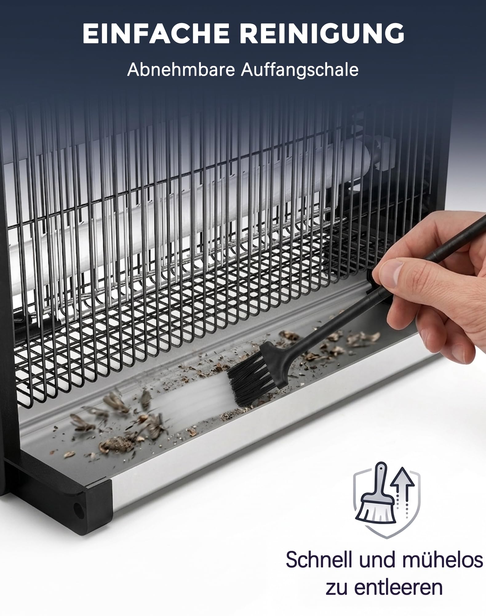 Insektenvernichter Elektrisch 2500V UV Fliegenfalle 20W, 100㎡ Abdeckung Mückenlampe mit V0 Flammschutz, Lautlose Mückenfalle Elektrisch für Innen und Aussen, Schlafzimmer, Büro