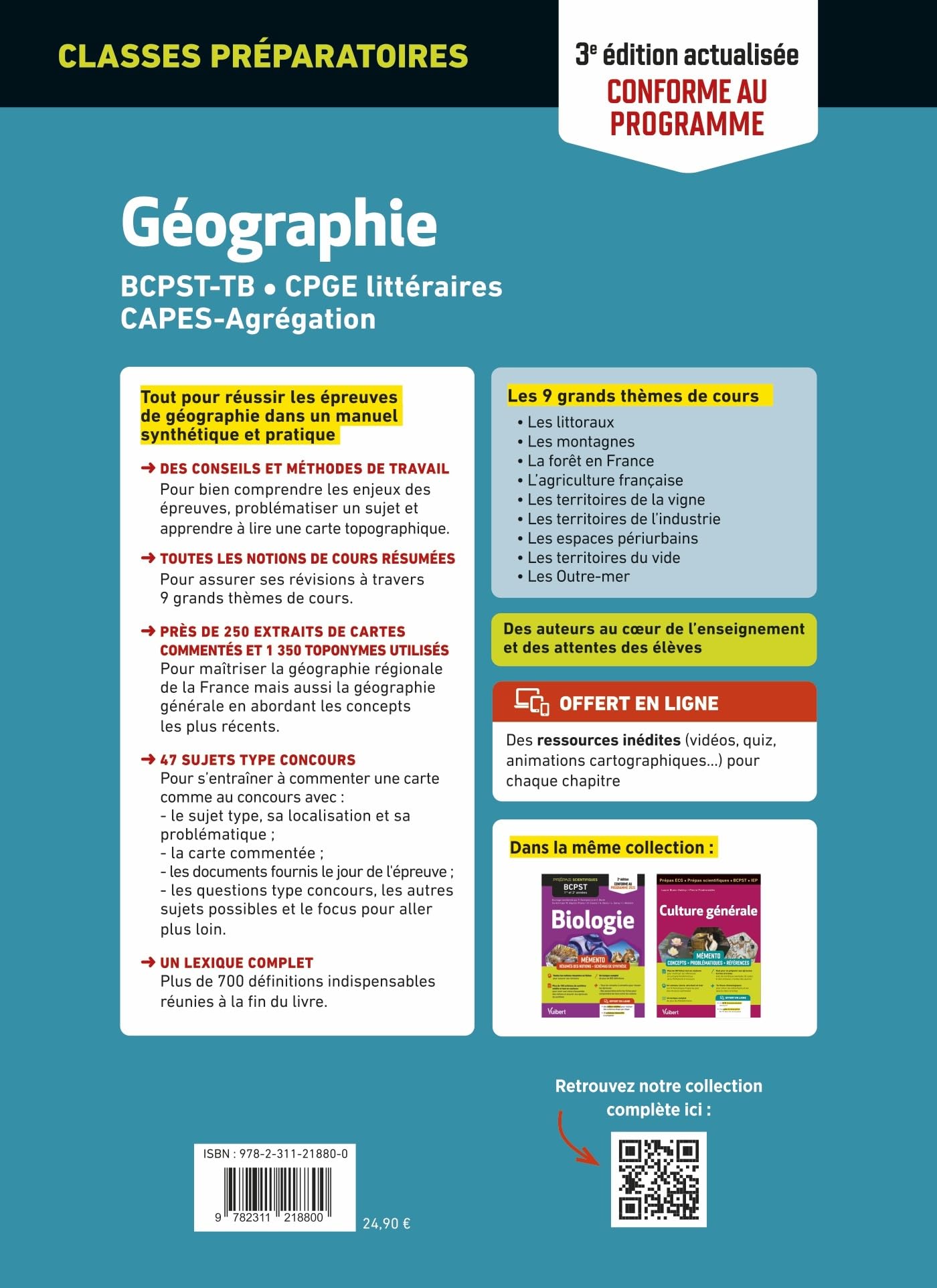 Mémento Géographie BCPST / TB / CPGE littéraires / CAPES / Agrégation - Conforme au nouveau programme: Résumés des notions – Commentaires de cartes topographiques – Sujets types – Études de documents