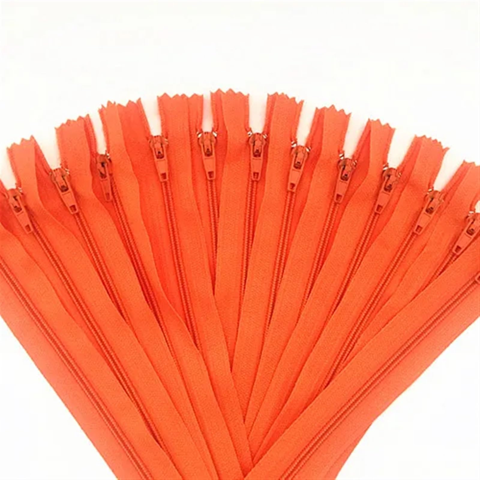 MOHUIED Separating Jacket Zippers 10pcs Nylon Coil Zippers Tailor Sewer Craft DIY Apparel Sewing Supplies,Crafts Sewing(Orange,16inch (40cm))