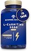 L Carnitine Capsules High Dose 2000 mg per Daily Serving 150 Capsules 75 Days Pre Workout Fitness L-Carnitine Laboratory Tested EU N2 Natural Nutrition