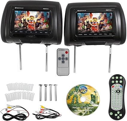 Rockville Car Headrest Monitors with DVD Players Affordable Option The headrest DVD player to