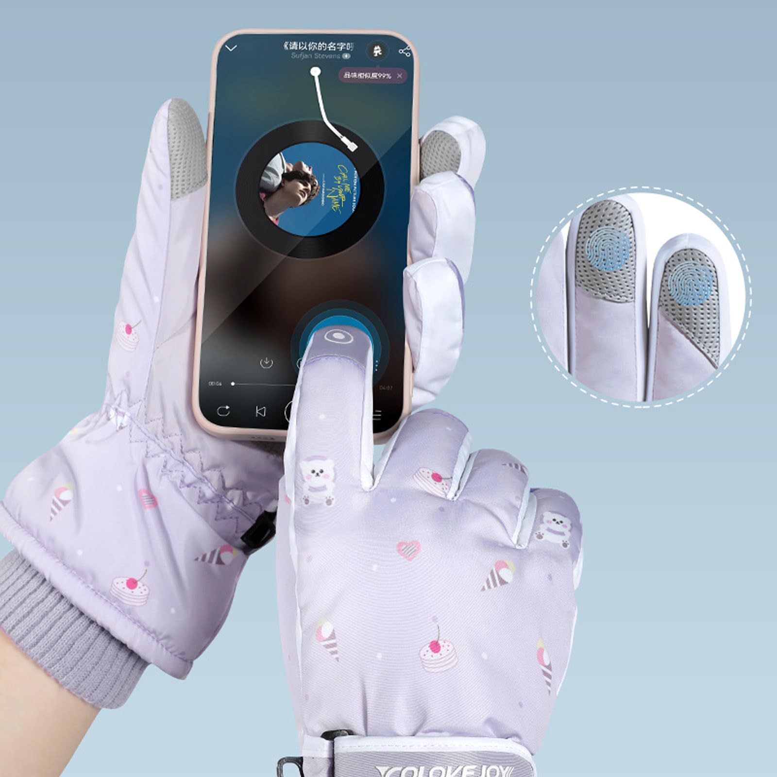 Guanti da Sci Invernali da Donna, Dita Intere per Sport all'Aria Aperta Ciclismo Equitazione Guanti Caldi Touchscreen Antiscivolo Impermeabili,