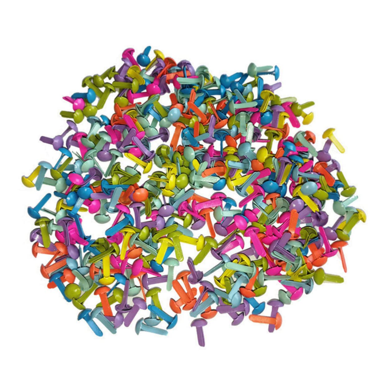 Veemoon Nails 100pcs Round Double Nails Metal Claw Craft Fasteners for Children's Handmade Projects