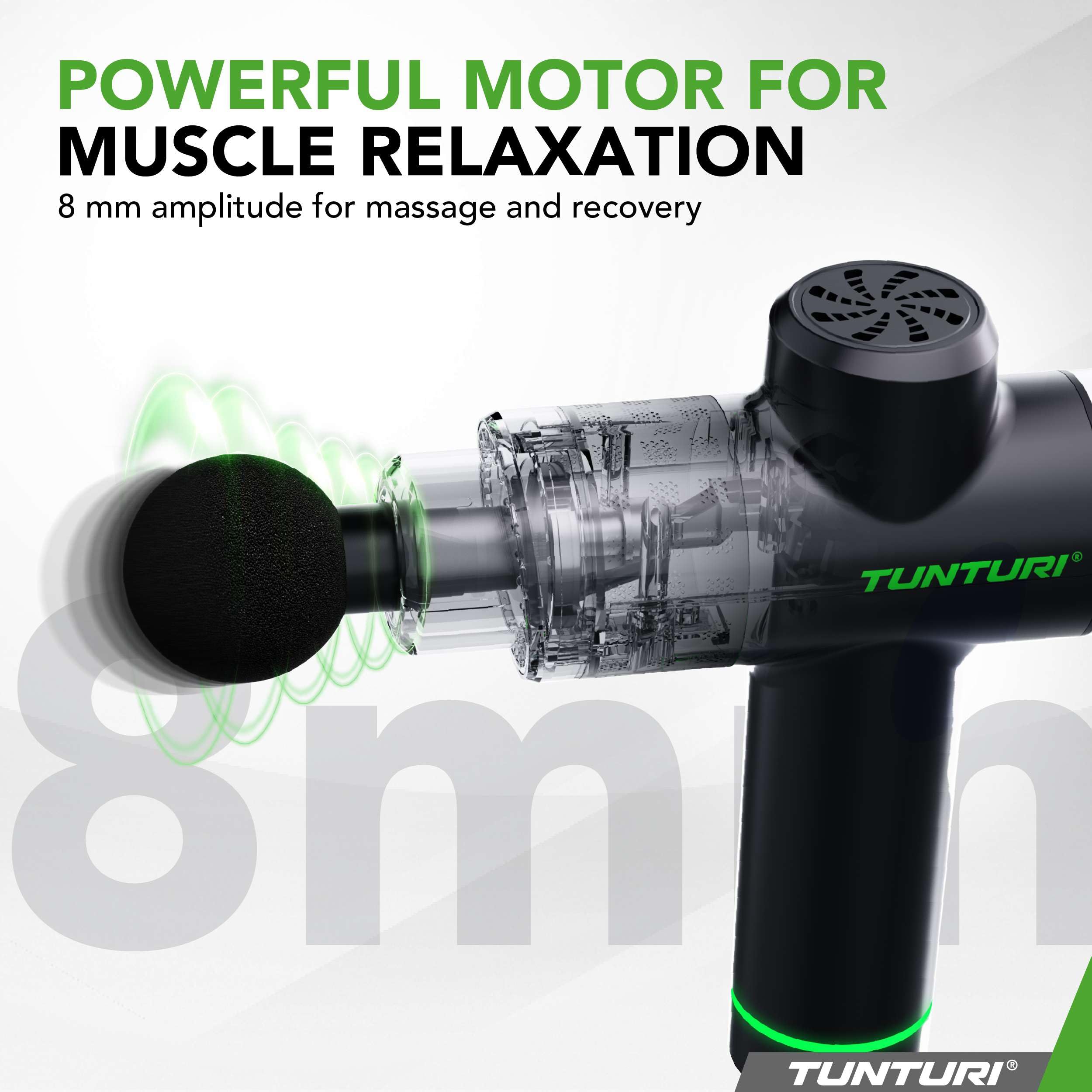 Pistolet de Massage Tunturi MG40 – Appareil de Massage avec Multi-Poignée – Inclus 6 embouts et valise – Extra puissant et silencieux – Incl. application gratuite