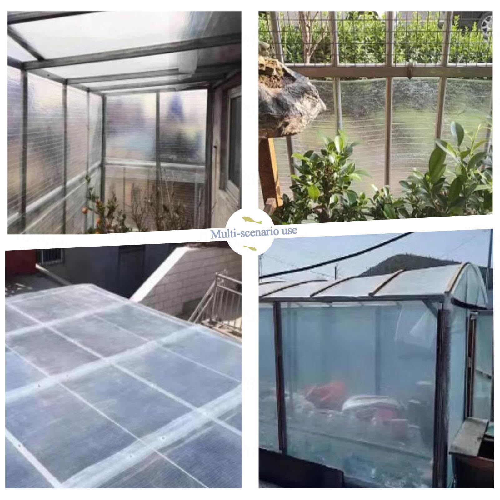 Polycarbonatplatten Kunststoff Dachplatte,Klar Glasfaserplatte,Verkleidungspaneele,Wintergarten-Paneele,Diy-Tunnel Gewächshausabdeckung,Uv-Beständig Ersatzplatten,Einfaches Schneiden,W×L-1.5x5m