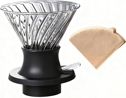 BeeCa Smart Immersion V60 BrewerControl de interruptor de un solo toque Prensa francesa remojar y liberación rápida Vidrio de borosilicato+sin BPA