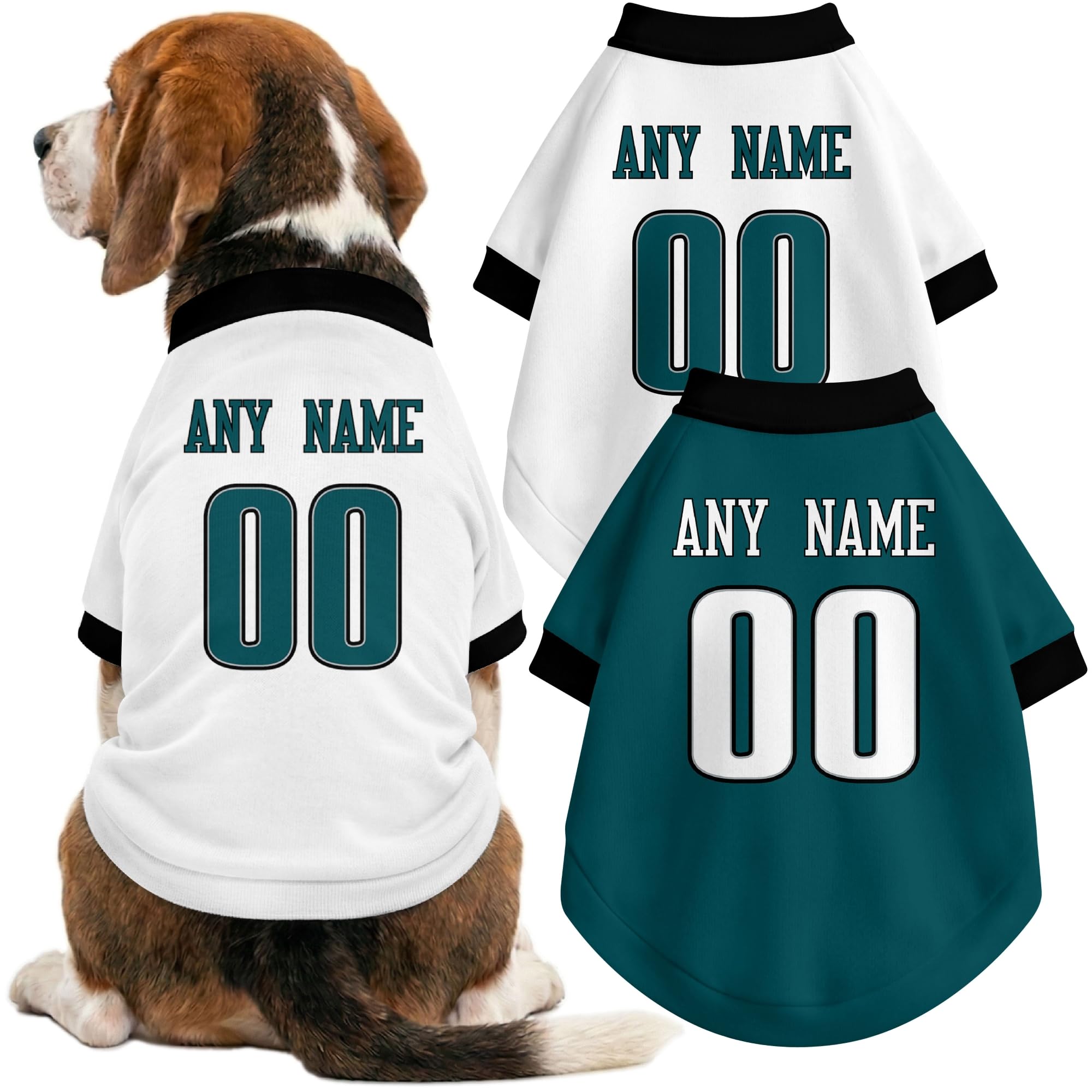 Philadelphia Dog Clothes Jersey Style Custom Pet T Shirt with Personalized Name Number for Small Medium Large Dogs
