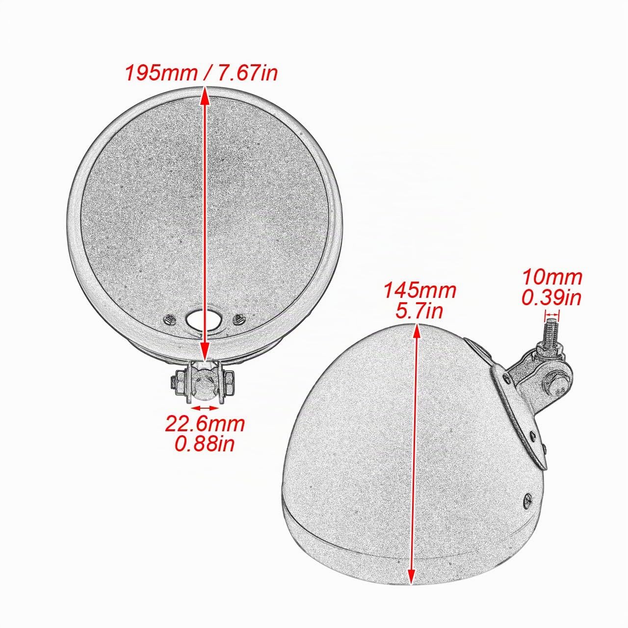 Motorrad-Scheinwerfergehäuse, 17,8 cm, 17,8 cm, Scheinwerfer-Schale, passend für Harley Dyna Softail FX Custom Sportster XL