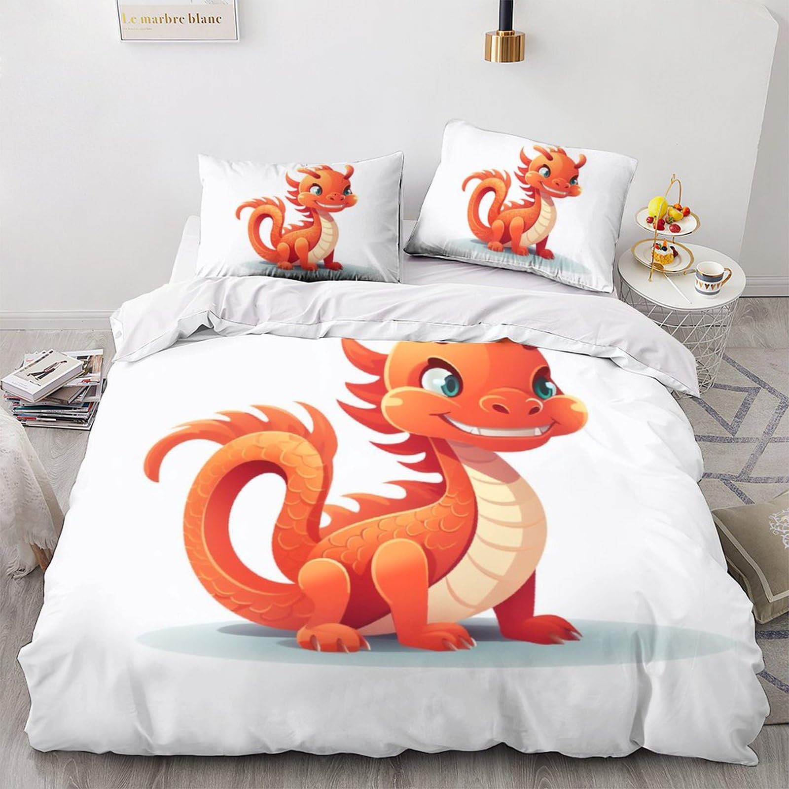 Housses de couettes dragon 3D : finie la couette qui glisse grâce au zip robuste