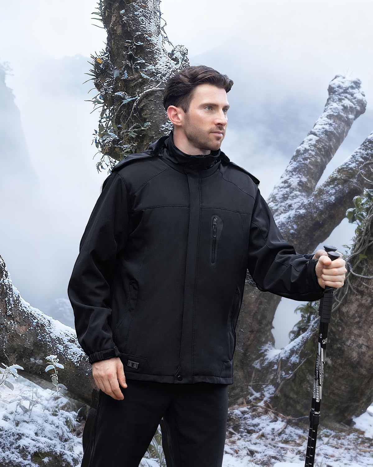 Heated Jacket for Men with Rechargeable Pack, Winter Windproof Electric Heating Coat Jackets with Detachable Hood - Image 2