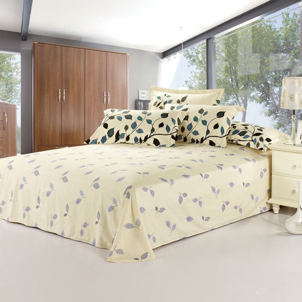 Draps en coton 160x230cm en sergé de lin pour lit d'été frais