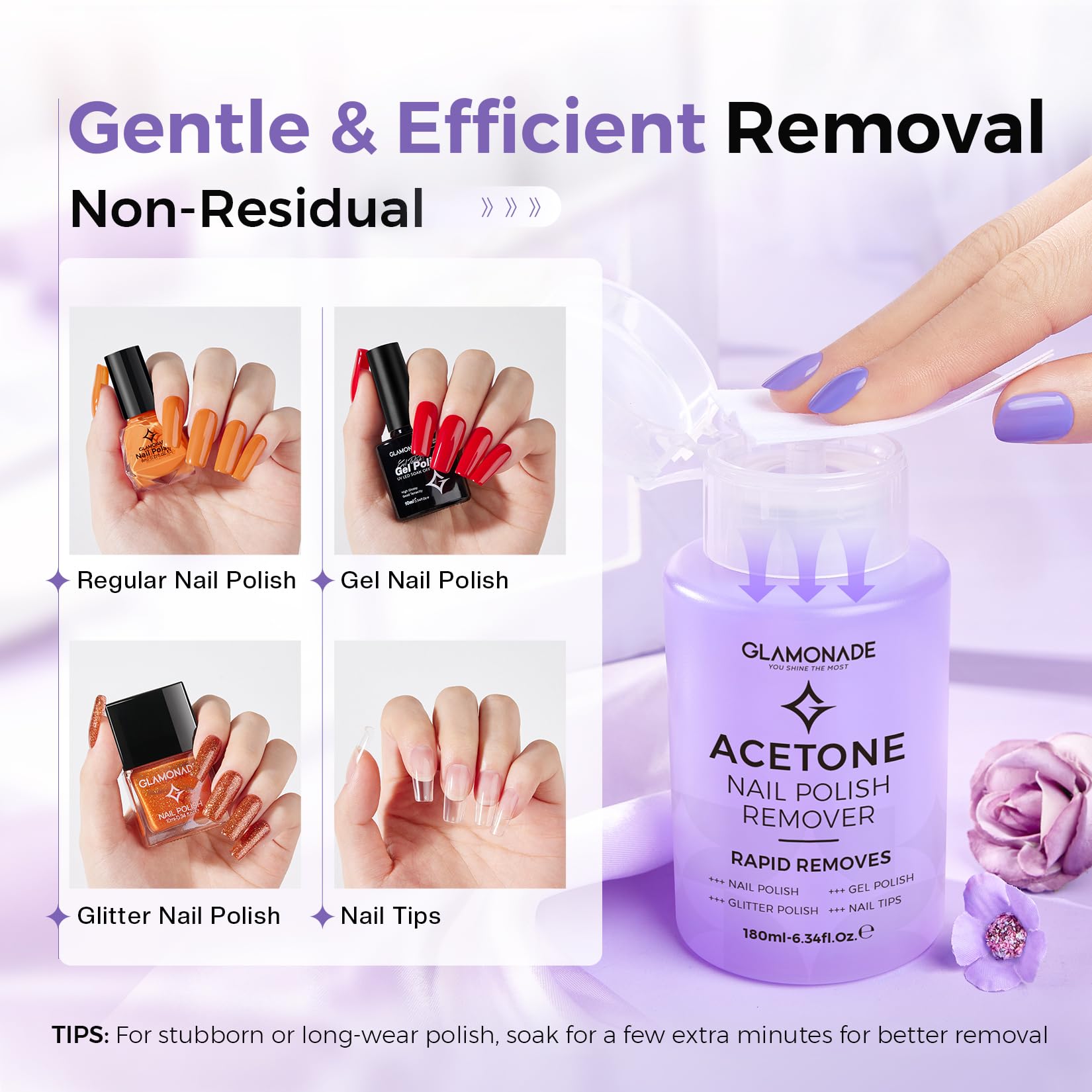 Glamonade Acetone Nail Polish Remover - Strong & Fast -2